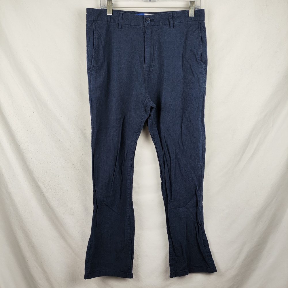 Old Navy Pants Mens 32x30 Blue 90s Straight Linen Blend Chino Lightweight